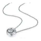 Fine Silver Black&White Stone Necklace for Women