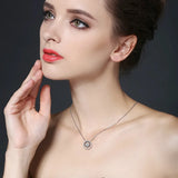 Fine Silver Black&White Stone Necklace for Women