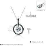 Fine Silver Black&White Stone Necklace Women P017