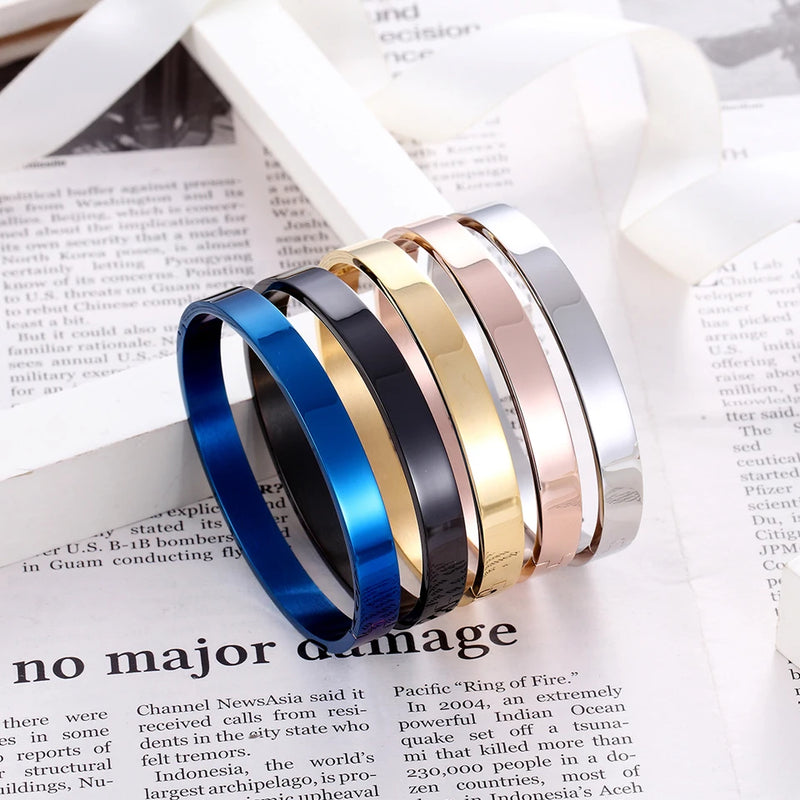 Five Colors Charm Bracelet Cuff Open Bangle Couple Love Jewelry