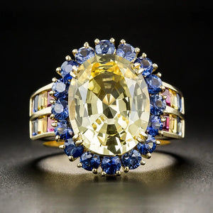 Classic Oval Citrine Ring for Women's Wedding Party