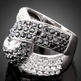 Cross Lock Crystal Wedding Ring for Women