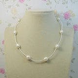 Classic Leather Pearl Necklace Rice Freshwater Pearls Rope