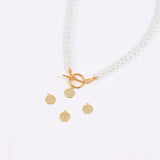 Letter Pendant Necklace Women Pearl Beaded Necklace