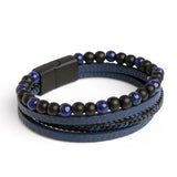 Men Leather Bracelet Hand-woven Multi-layer Alloy Buckle Bracelet