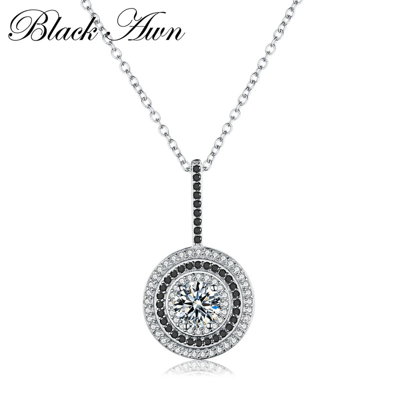 Silver Slide Necklace Round Bijoux Femme P074