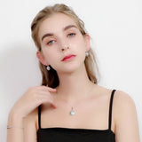 Silver Slide Necklace Round Bijoux Femme P074