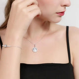 Silver Slide Necklace Round Bijoux Femme P074