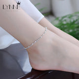 925 Silver Ball Bead Anklet Bracelet Women Jewelry