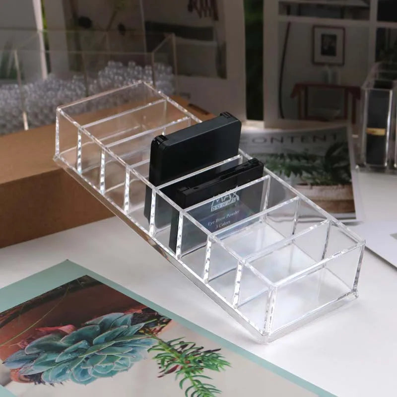 Clear Acrylic 8 Grids Makeup Organizer Lipstick Storage Jewelry Box