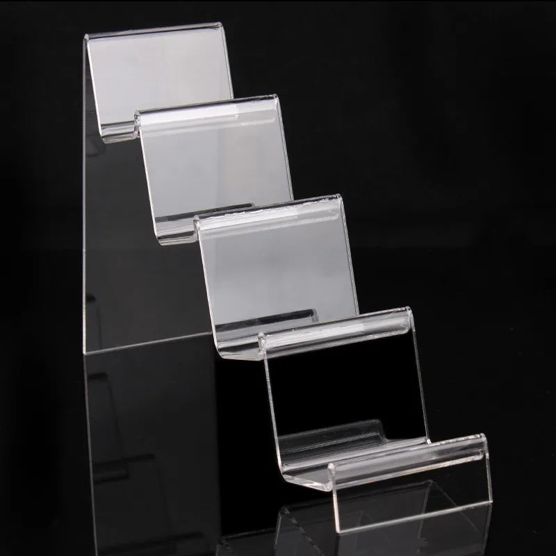 Clear Acrylic 4 Layers Phone Holder Mobile Phone Rack Wallet Stand