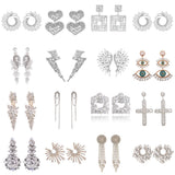 Clear Crystal Earrings Rhinestone Jewelry Long Geometric Earring