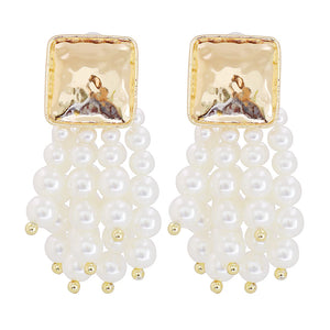 Clear Crystal Earrings Rhinestone Jewelry Long Geometric Earring