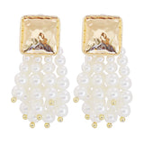 Clear Crystal Earrings Rhinestone Jewelry Long Geometric Earring