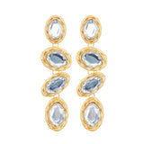 Clear Crystal Earrings Rhinestone Jewelry Long Geometric Earring