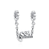 925 Silver Clip Beads Safety Chain Bracelet Accessory