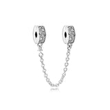 925 Silver Clip Beads Safety Chain Bracelet Accessory