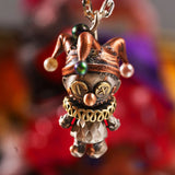 Clown Doll Pendant Retro Silver Necklace Men's Single Pendant