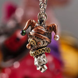 Clown Doll Pendant Silver Necklace Men Women Jewelry