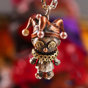 Clown Doll Pendant Retro Silver Necklace Men's Women's Jewelry