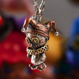 Clown Doll Pendant Retro Silver Necklace Men's Women's Jewelry