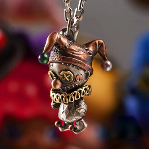 Clown Doll Pendant Necklace Retro Jewelry