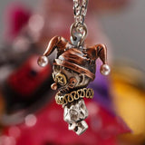 Clown Doll Pendant Retro Silver Necklace Men's Women's Jewelry