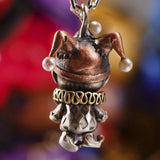 Clown Doll Pendant Retro Silver Necklace Men's Women's Jewelry