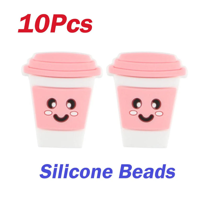 Coffee Cup Silicone Beads Teether DIY Jewelry Making Food Baby Toys