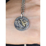 Coin Silver Necklace Men's Hip-hop Round Skull Accessories Stray Coin Pendant