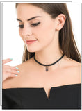Small Rabbit Choker Cat Feline Pet Pendant Necklace Zircon Jewelry