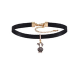 Small Rabbit Choker Cat Feline Pet Pendant Necklace Zircon Jewelry