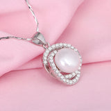 Sterling Silver Necklace Pendant Pearl Jewelry