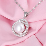 Sterling Silver Necklace Pendant Pearl Jewelry