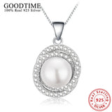 Sterling Silver Necklace Pendant Pearl Jewelry
