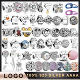 Festive 925 Silver Heart Circle Charm Bead Jewelry