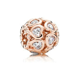 Festive 925 Silver Heart Circle Charm Bead Jewelry