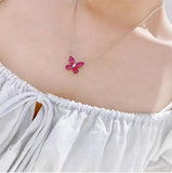 Butterfly Necklace Tricolor Chain Women's Jewelry