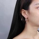 Champagne Glasses Drop Earrings 925 Sterling Silver Zircon Party Jewelry