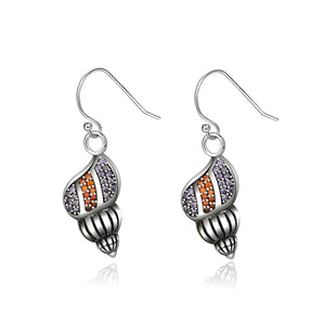 Conch Zircon Drop Earrings 925 Sterling Silver Party Jewelry for Women