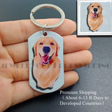 Military Army Pet Tag Engraving Name ID Photos Keychain Jewelry