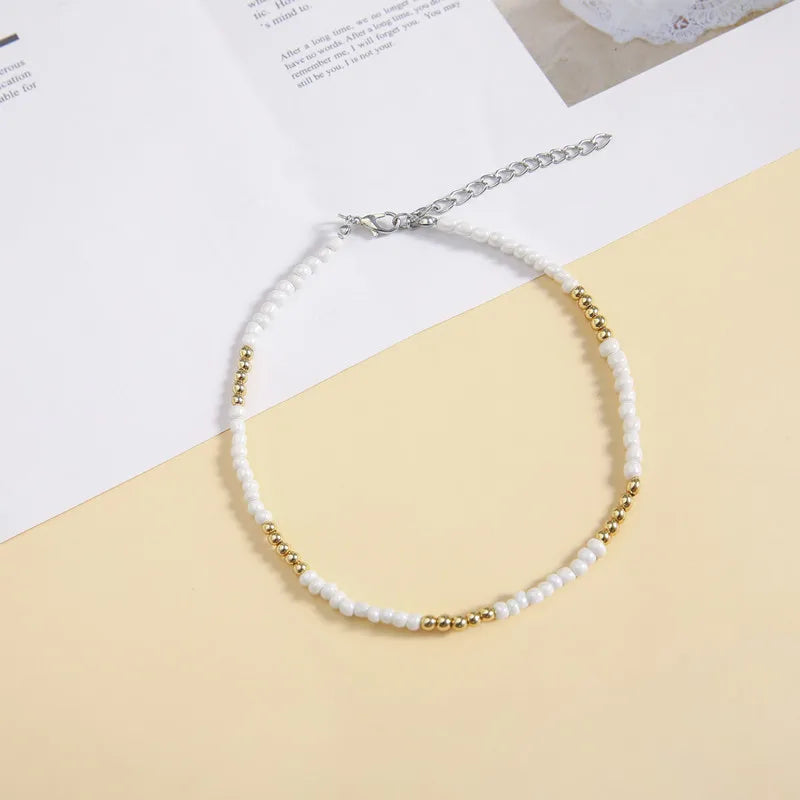 Colorful Rice Beads Boho Necklace Choker for Woman