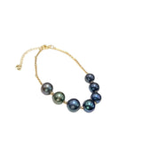 Peacock Green Pearl Bracelet 18K Adjustable Girlfriend Bracelet