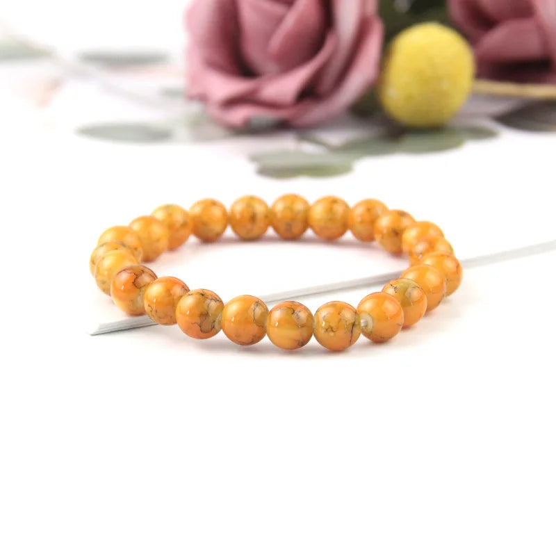 Colorful 8mm Crackle Bracelet Couple Bracelet Crystal for Women Jewelry