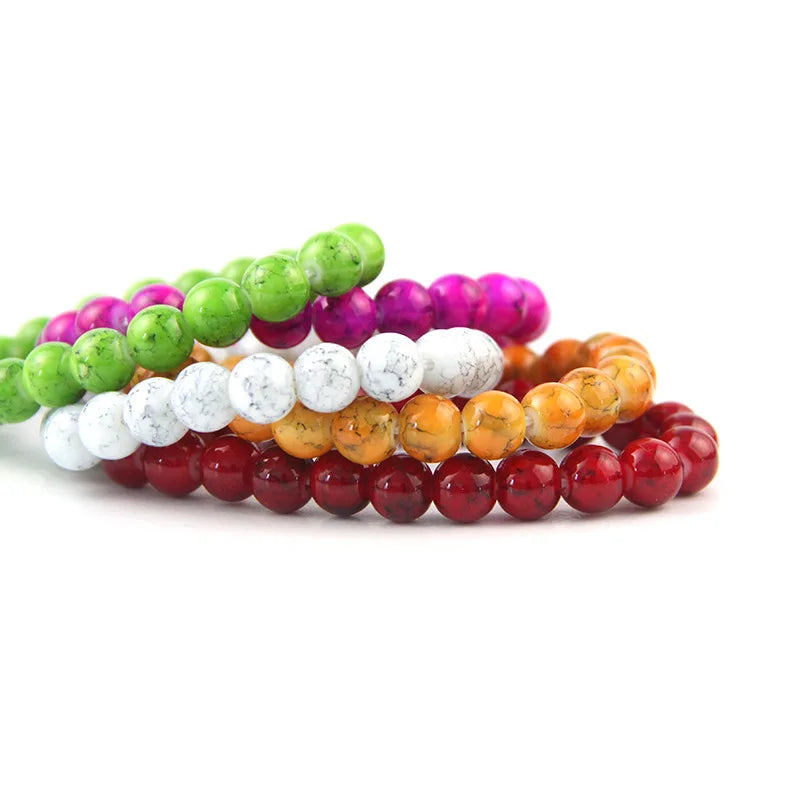 Colorful 8mm Crackle Bracelet Couple Bracelet Crystal for Women Jewelry