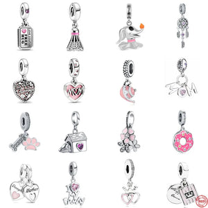 Colorful Balloons Hearts Stars Dangle Charm Silver 925 Bracelet Jewelry