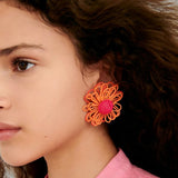 Colorful Beaded Daisy Earrings Handwoven Flower Drop Earrings for Women