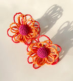Colorful Beaded Daisy Earrings Handwoven Flower Drop Earrings for Women