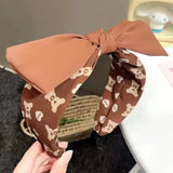Colorful Bee Stripe Women Headband Wide Edge Fabric Knot Hair Band