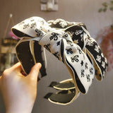 Colorful Bee Stripe Women Headband Wide Edge Fabric Knot Hair Band